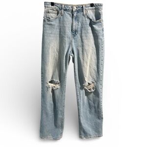 Just Black Denim JBD Light Wash Distressed Straight Leg Jeans- Size 29